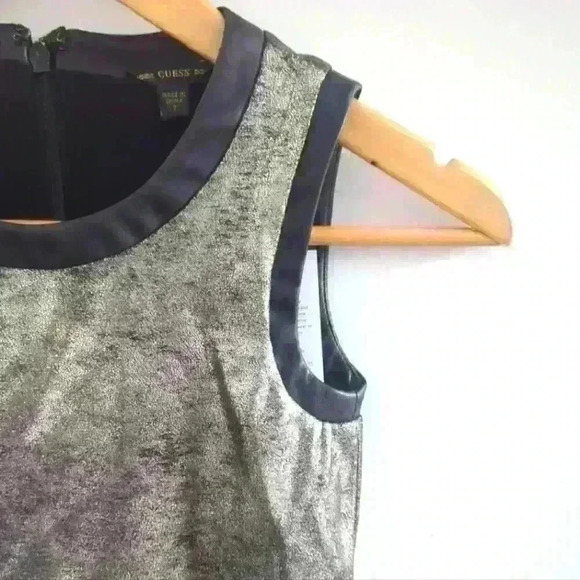 GUESS |  Girl's Metallic Gold-Tone Faux Suede Sleeveless Dress - Picture 3 of 6